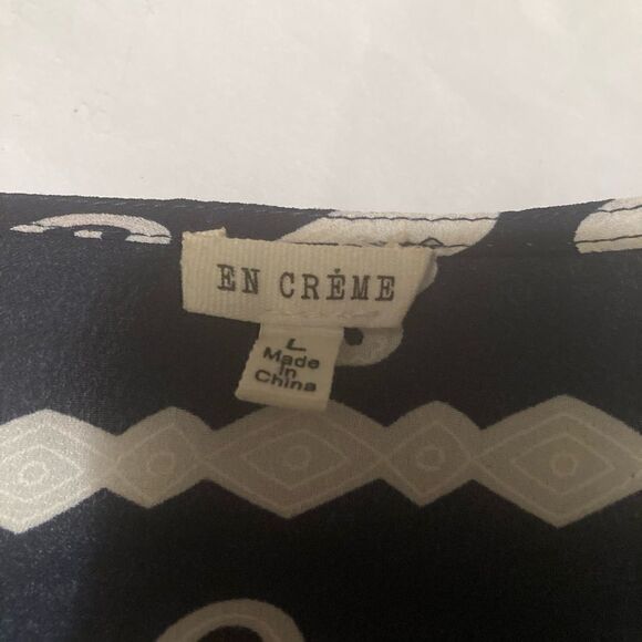 EN CREME, Blue & White, Kaftan/Cardigan, crochet lace, Size L, Oversized - Picture 7 of 10